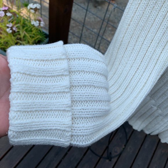 Caslon Women's Large Cream Cableknit Double Zipper with High Collar - Picture 4 of 13